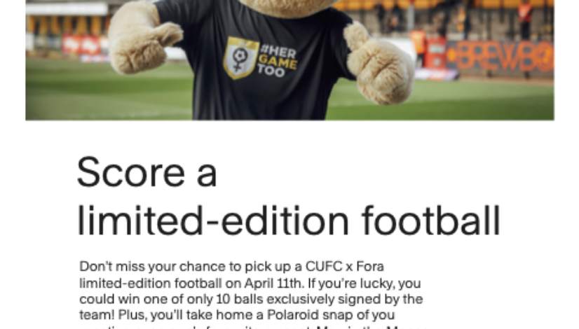 CUFC Fora Footballs Giveaway PNG
